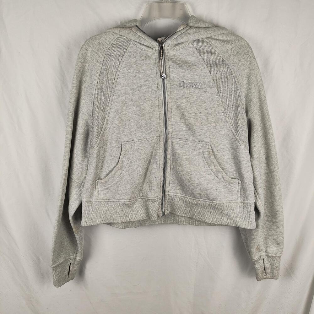Lululemon Hoodie Womens XS/S Gray Full Zip Fleece Thumbholes Applied Materials